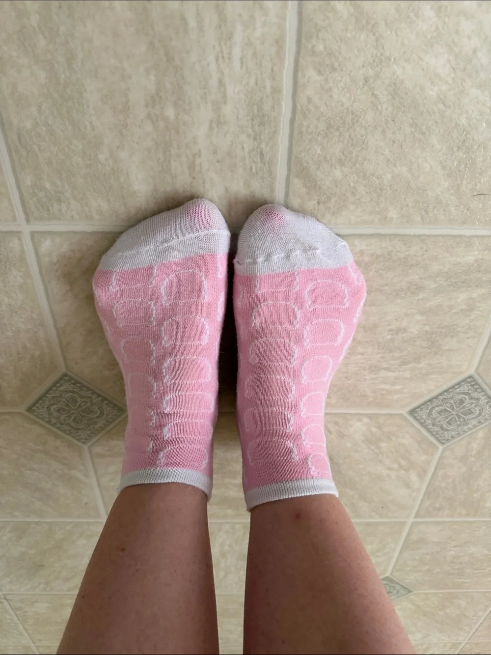 Pink/White Ankle Socks